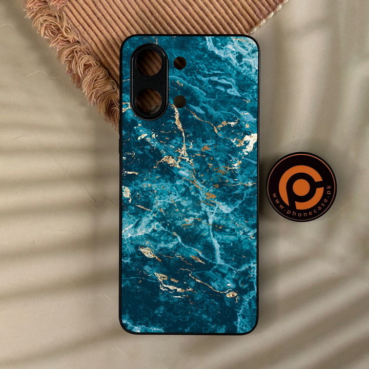 Vivo Y11d - Blue 2.0 Design 8 - Premium Metal Printed Soft Bumper Shock Proof Case