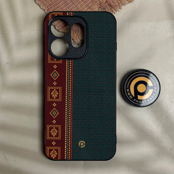Oppo Reno 16 - Classic Weave Design 11 - Premium Metal Printed Soft Bumper Shock Proof Case