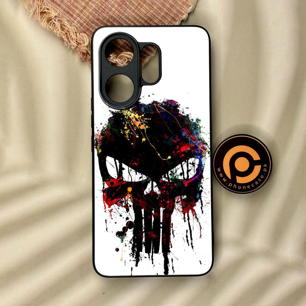 Vivo V60 - Punisher Skull Design - Premium Metal Printed Soft Bumper Shock Proof Case