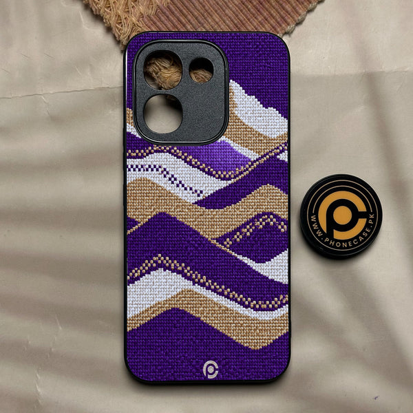 Vivo V80 Lite 5g - Classic Weave Design 14 - Premium Metal Printed Soft Bumper Shock Proof Case