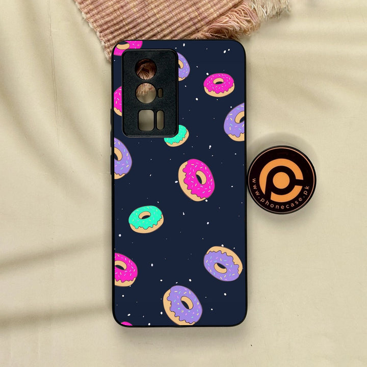 Xiaomi Poco F5 Pro - Colorful Donuts - Premium Metal Printed Soft Bumper Shock Proof Case