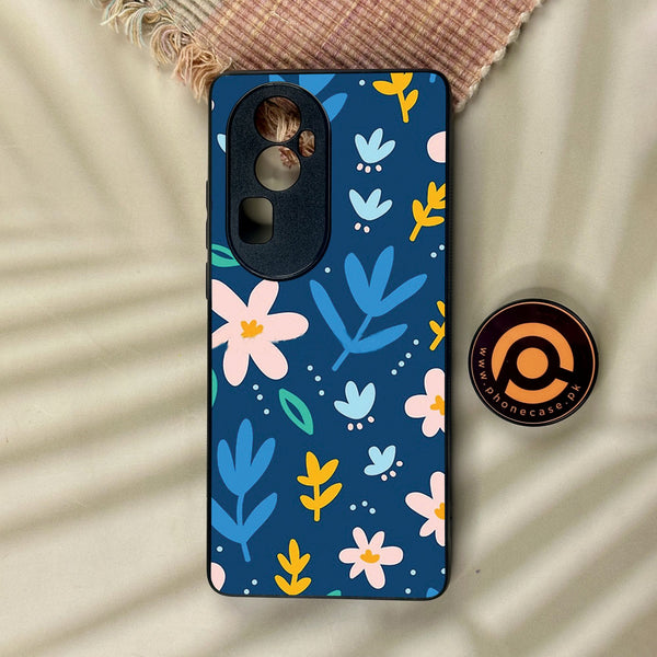 Oppo Reno 10 Pro Plus - Colorful Flowers - Premium Metal Printed Soft Bumper Shock Proof Case