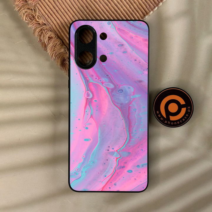 Vivo Y11d - Pink Marble 2.0 Design 1 - Premium Metal Printed Soft Bumper Shock Proof Case