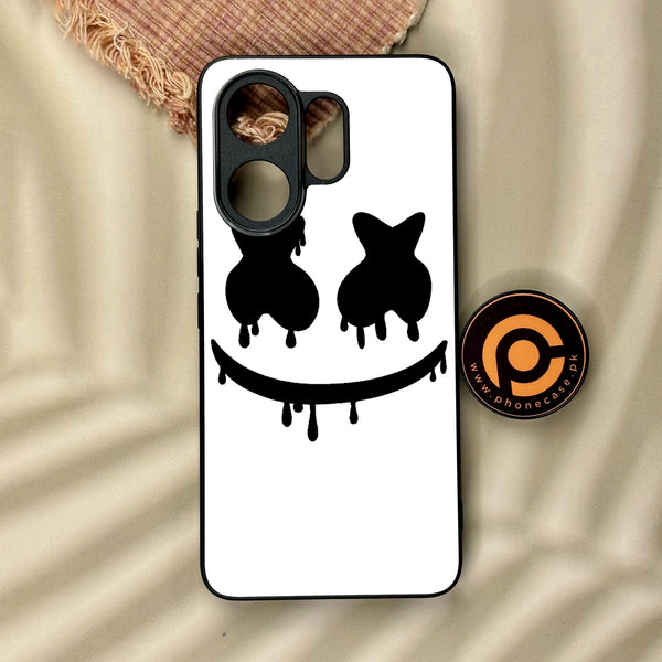 Vivo V60 - Marshmello Face - Premium Metal Printed Soft Bumper Shock Proof Case