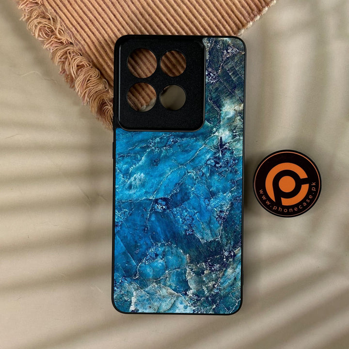 Motorola Moto G86 - Blue Marble Design 10 - Premium Metal Printed Soft Bumper Shock Proof Case