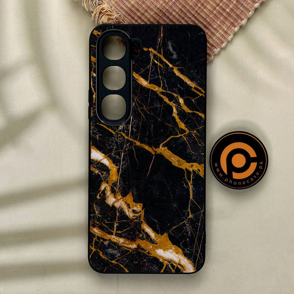 Vivo Y21d - Golden Black Marble - Premium Metal Printed Soft Bumper Shock Proof Case