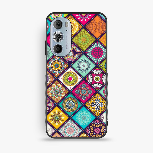 Motorola Edge 30 Pro - Mandala Art Design - Premium Metal Printed Soft Bumper Shock Proof Case