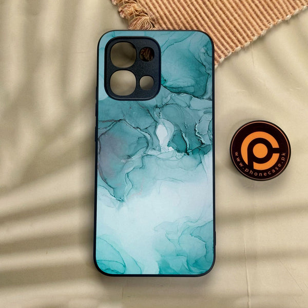 Oppo A6 Pro - Blue Marble Design 3 - Premium Metal Printed Soft Bumper Shock Proof Case