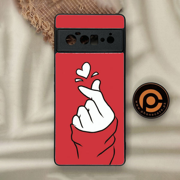 Google Pixel 6 Pro - Finger Heart Bts - Premium Metal Printed Soft Bumper Shock Proof Case