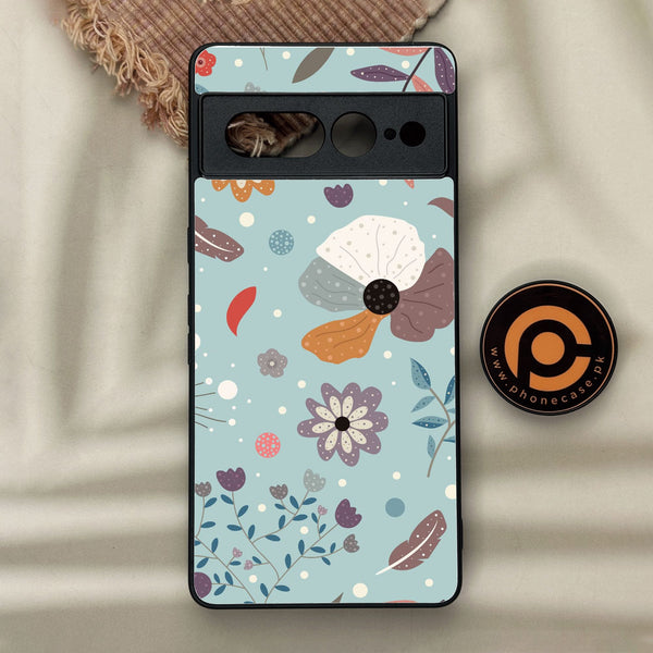 Google Pixel 7 Pro - Floral Series Design 5 - Premium Metal Printed Soft Bumper Shock Proof Case