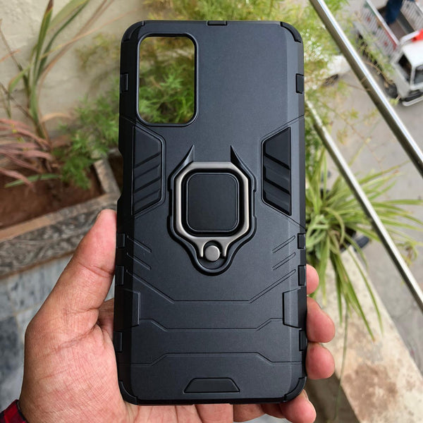 Redmi Note 9 4G / 9T / 9 Power Upgraded Ironman with holding ring and kickStand Hybrid shock proof case