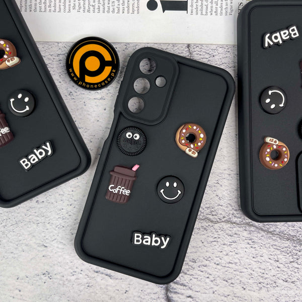 Galaxy A25 Donut Coffee & Cookie Delight Icons Liquid Silicon Case