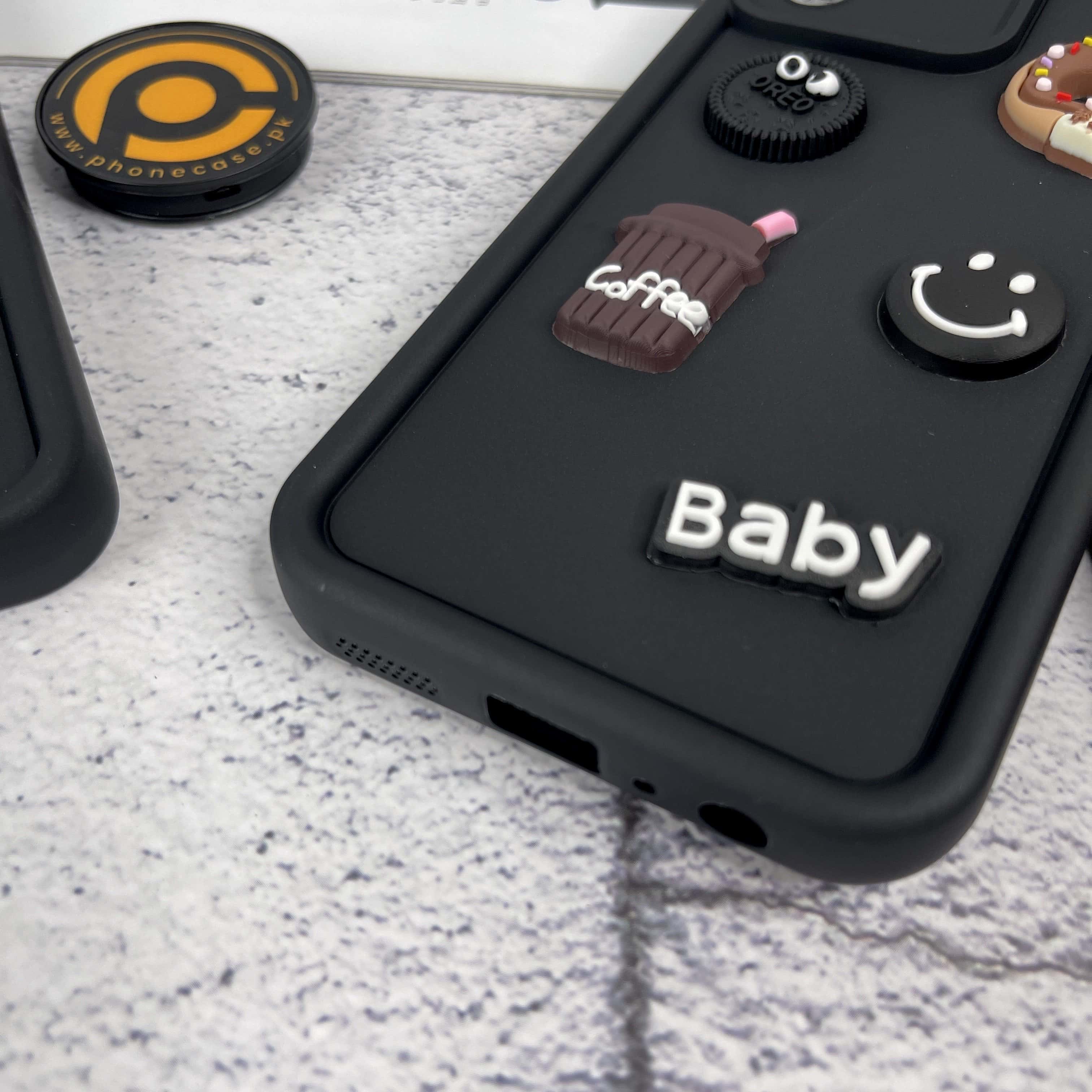 Galaxy A14 Donut Coffee & Cookie Delight Icons Liquid Silicon Case