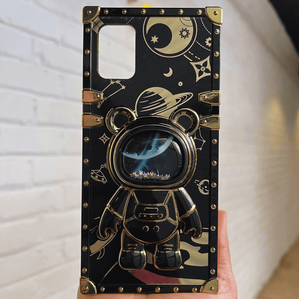 Galaxy A71 Luxury Space Bear Case With Hidden Folding Stand Case