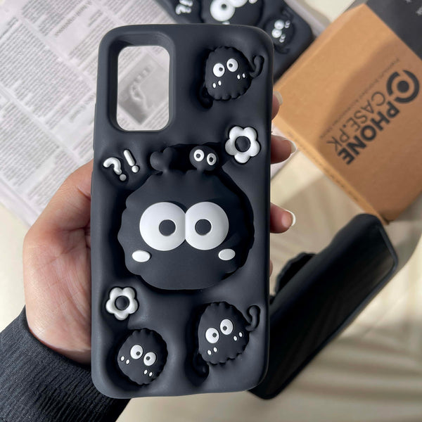 Galaxy A53 Cute 3D Soot Sprites Case with Pop-Socket Kickstand