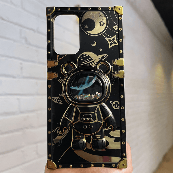 Galaxy A33 5G Luxury Space Bear Case With Hidden Folding Stand Case