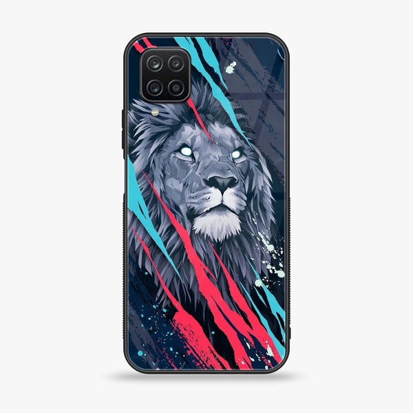 Samsung Galaxy A12 - Abstract Animated Lion - Premium Printed Glass Case