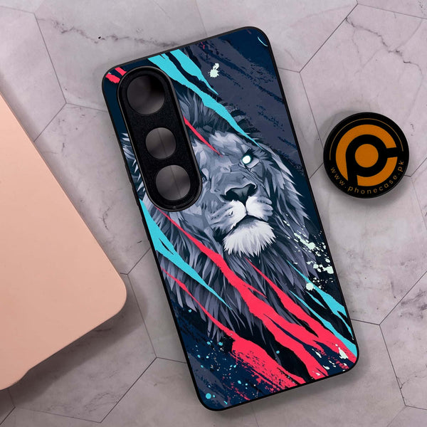 Vivo V50 Lite - Abstract Animated Lion - Premium Metal Printed soft Bumper shock Proof Case