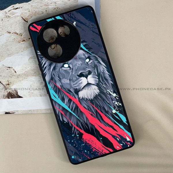 Vivo V30E - Abstract Animated Lion -  Premium Printed Metal soft Bumper shock Proof Case