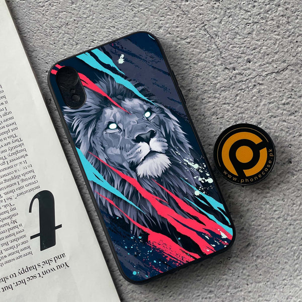 iPhone XR - Abstract Animated Lion - Premium Metal Printed soft Bumper shock Proof Case