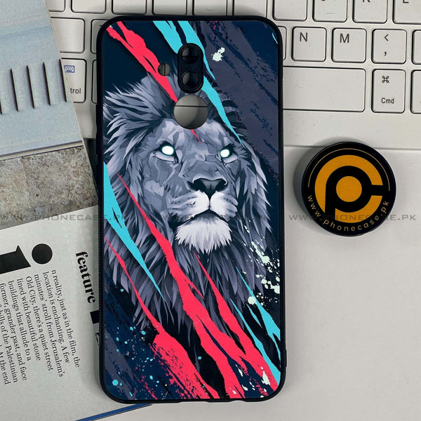 Huawei Mate 20 Lite - Abstract Animated Lion - Premium Printed Glass soft Bumper shock Proof Case