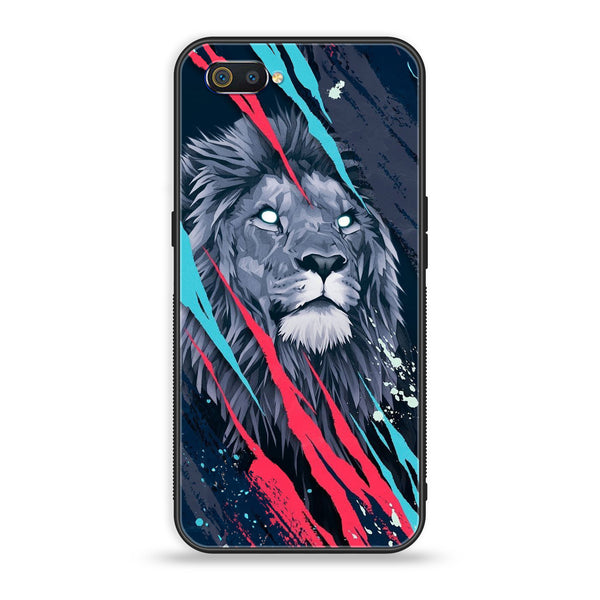 Oppo Realme C2 - Abstract Animated Lion - Premium Printed Glass Case