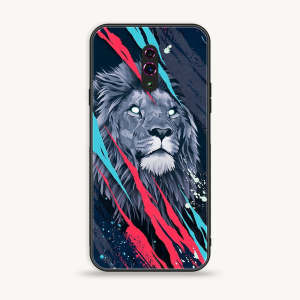 OPPO Reno - Abstract Animated Lion - Premium Printed Glass Case
