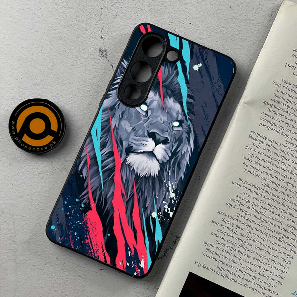 Vivo Y04 - Abstract Animated Lion - Premium Printed Glass soft Bumper Shock Proof Case