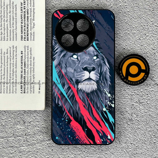 Tecno Spark 30 Pro - Abstract Animated Lion -  Premium Printed Metal soft Bumper shock Proof Case