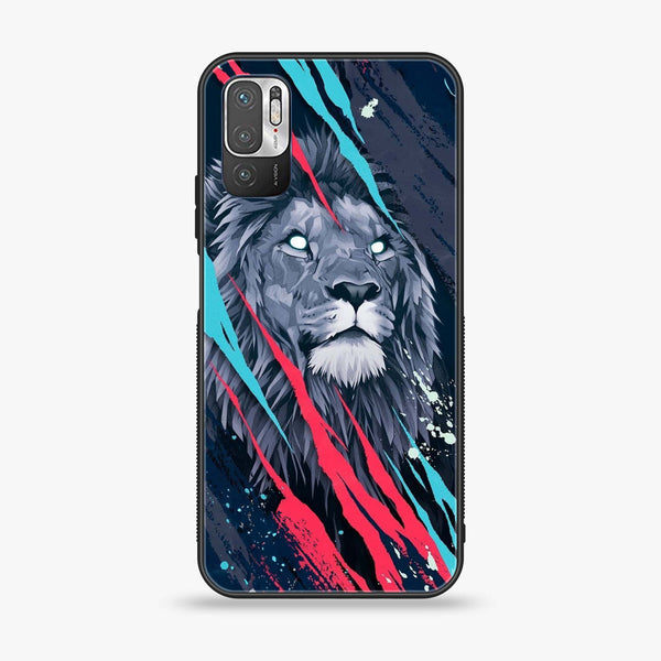 Xiaomi Redmi Note 10 5G - Abstract Animated Lion - Premium Printed Glass soft Bumper shock Proof Case