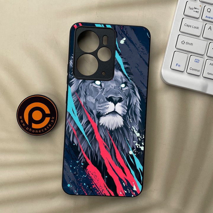 Realme 14T 5G - Abstract Animated Lion - Premium Metal Printed soft Bumper Shock Proof Case