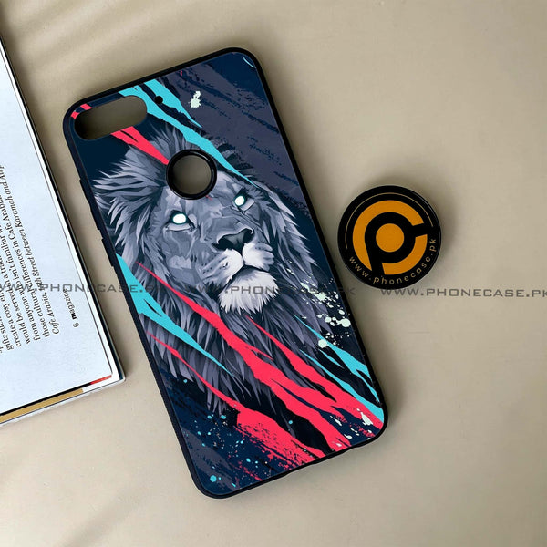 HUAWEI Y7 PRIME (2018) - Abstract Animated Lion - Premium Printed Glass soft Bumper Shock Proof Case