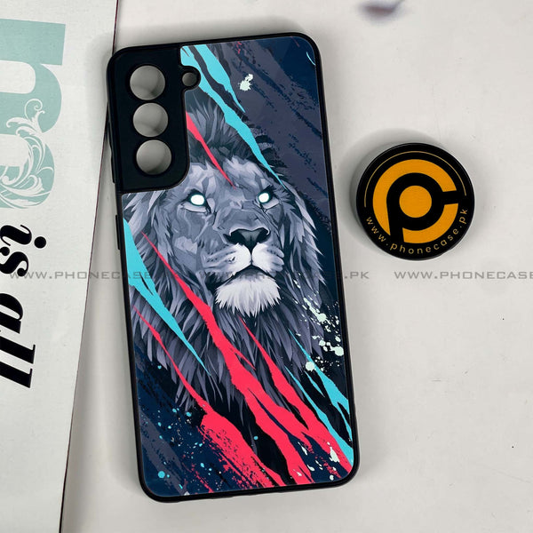 Samsung Galaxy S21 - Abstract Animated Lion - Premium Printed Glass Case