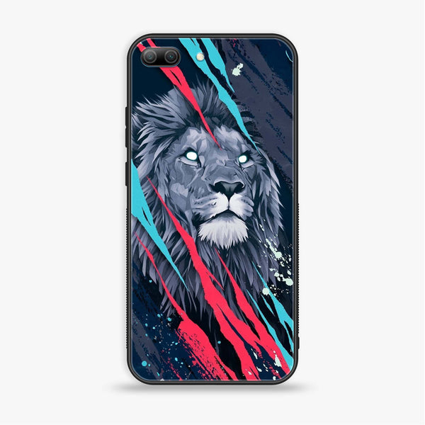 Huawei Honor 9 Lite - Abstract Animated Lion - Premium Printed Glass soft Bumper Shock Proof Case