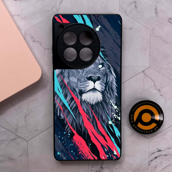 OnePlus 12R - Abstract Animated Lion - Premium Metal Printed soft Bumper shock Proof Case