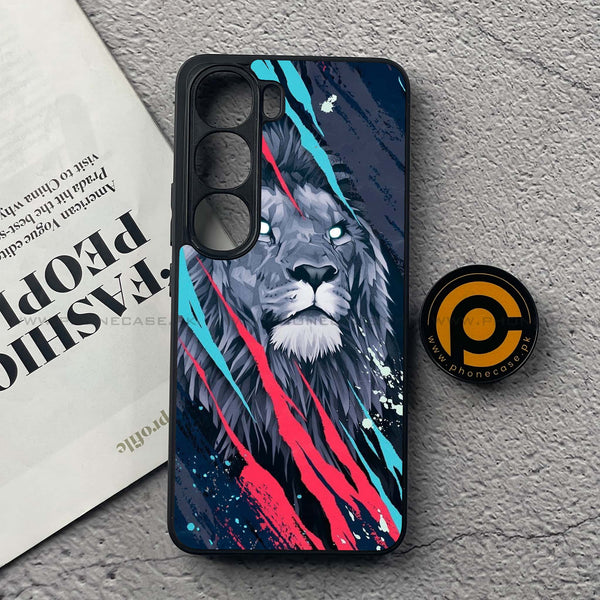 Vivo V40 Lite (IDN) - Abstract Animated Lion - Premium Metal Printed soft Bumper Shock Proof Case