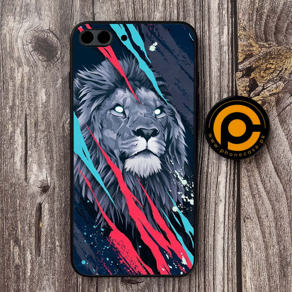 iPhone 7 Plus - Abstract Animated Lion - Premium Metal Printed soft Bumper shock Proof Case