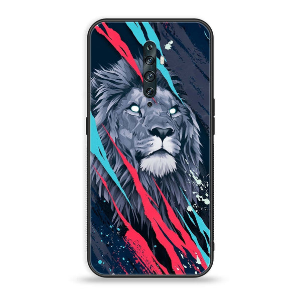 Oppo Reno 2Z - Abstract Animated Lion - Premium Printed Glass Case