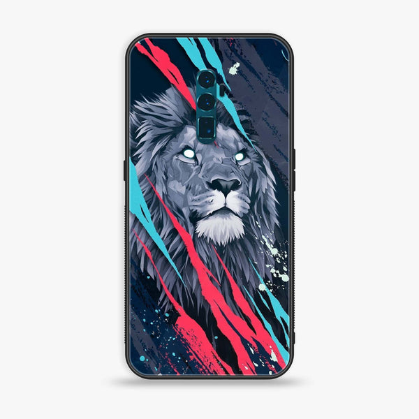 OPPO Reno 10x Zoom - Abstract Animated Lion - Premium Printed Glass soft Bumper Shock Proof Case