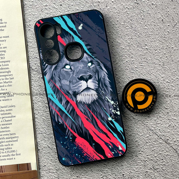 Infinix Hot 12 Pro - Abstract Animated Lion - Premium Printed Metal soft Bumper shock Proof Case