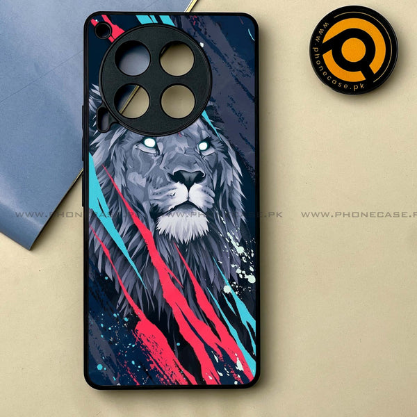 Tecno Camon 30 - Abstract Animated Lion -  Premium Printed Metal soft Bumper shock Proof Case