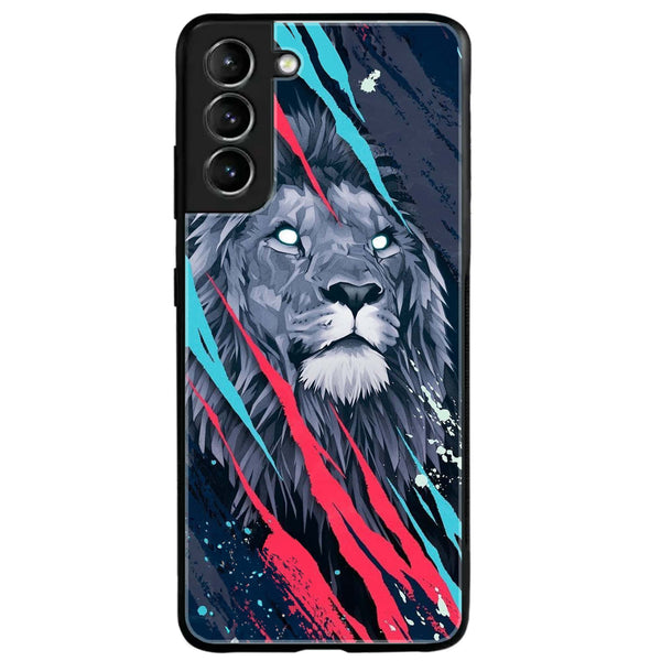 Samsung Galaxy S21 - Abstract Animated Lion - Premium Printed Glass Case