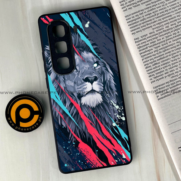 Infinix Hot 60 Pro Plus - Abstract Animated Lion - Premium Metal Printed soft Bumper shock Proof Case