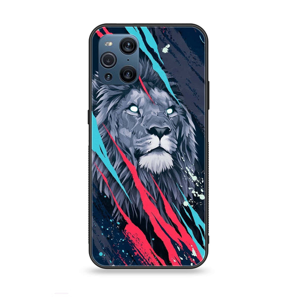 Oppo Find X3 - Abstract Animated Lion - Premium Printed Glass Case