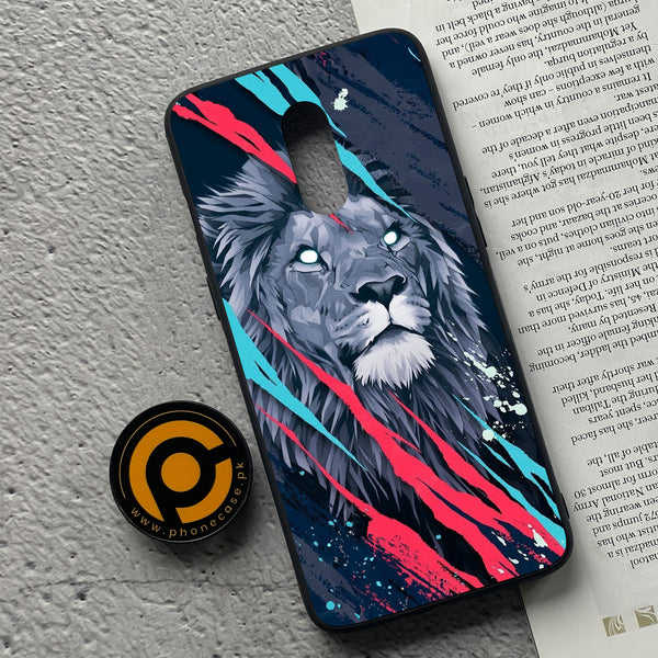 OnePlus 7 - Abstract Animated Lion - Premium Metal Printed soft Bumper Shock Proof Case CS-28882