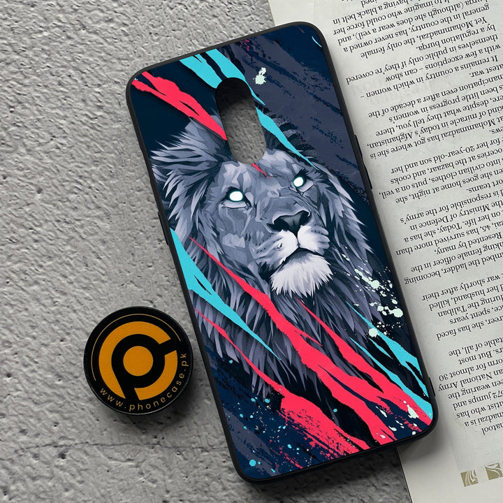 OnePlus 7 - Abstract Animated Lion - Premium Metal Printed soft Bumper Shock Proof Case