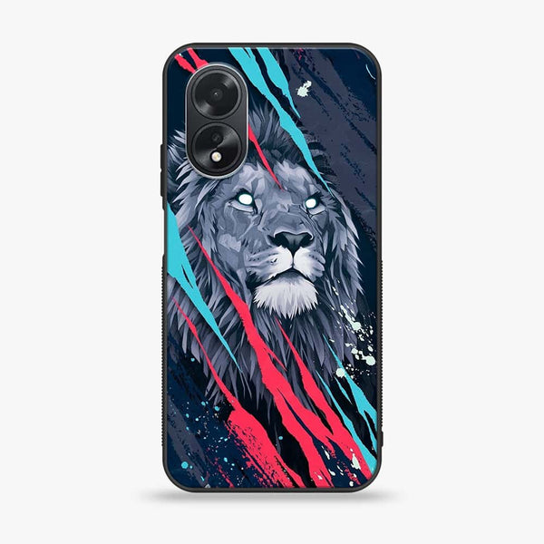 Oppo A18/A38 4G - Abstract Animated Lion -  Premium Printed Metal soft Bumper shock Proof Case CS-22960