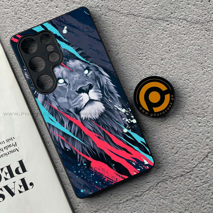 Samsung Galaxy S25 Ultra - Abstract Animated Lion - Premium Metal Printed soft Bumper shock Proof Case