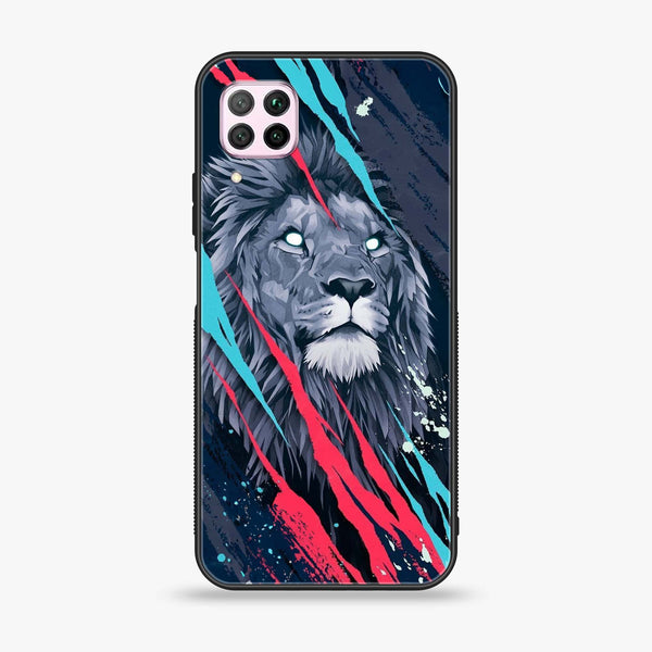 Huawei Nova 7i - Abstract Animated Lion - Premium Printed Glass soft Bumper shock Proof Case