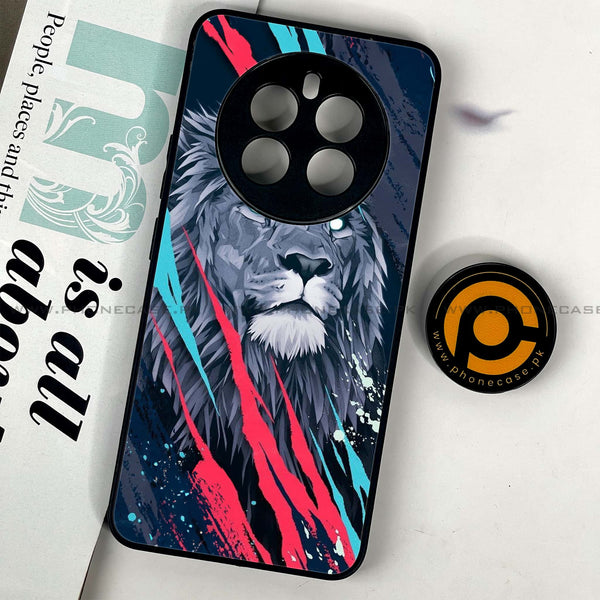 Realme 12 - Abstract Animated Lion - Premium Printed Glass soft Bumper Shock Proof Case